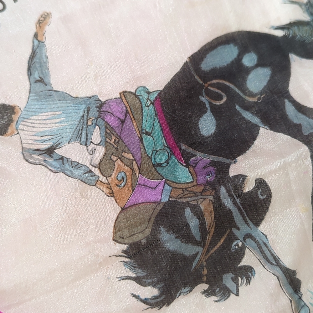 Vintage Ellensburg, WA rodeo pink silk scarf - Picture 8 of 8